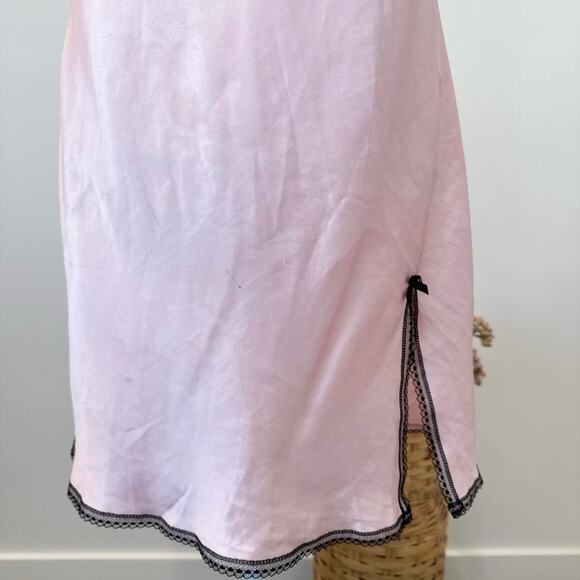 INSANE vintage Victorias secret y2k pink & black silky babydoll mini slip dress - Picture 4 of 7